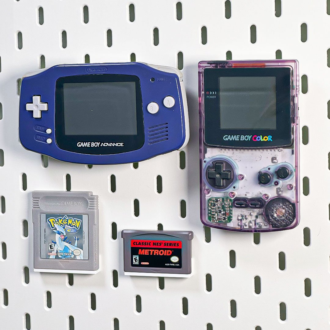 Game Boy Color/ Advance/ Micro/ DMG/ Pocket / Cartridge Mount - IKEA Skadis