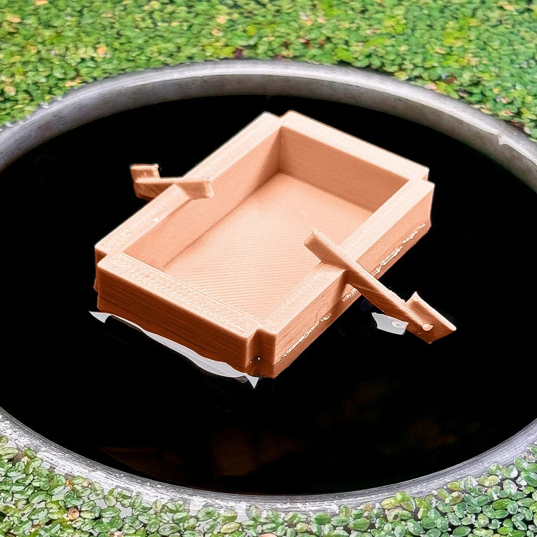 Wooden Boat Mining Floating Tank Decor