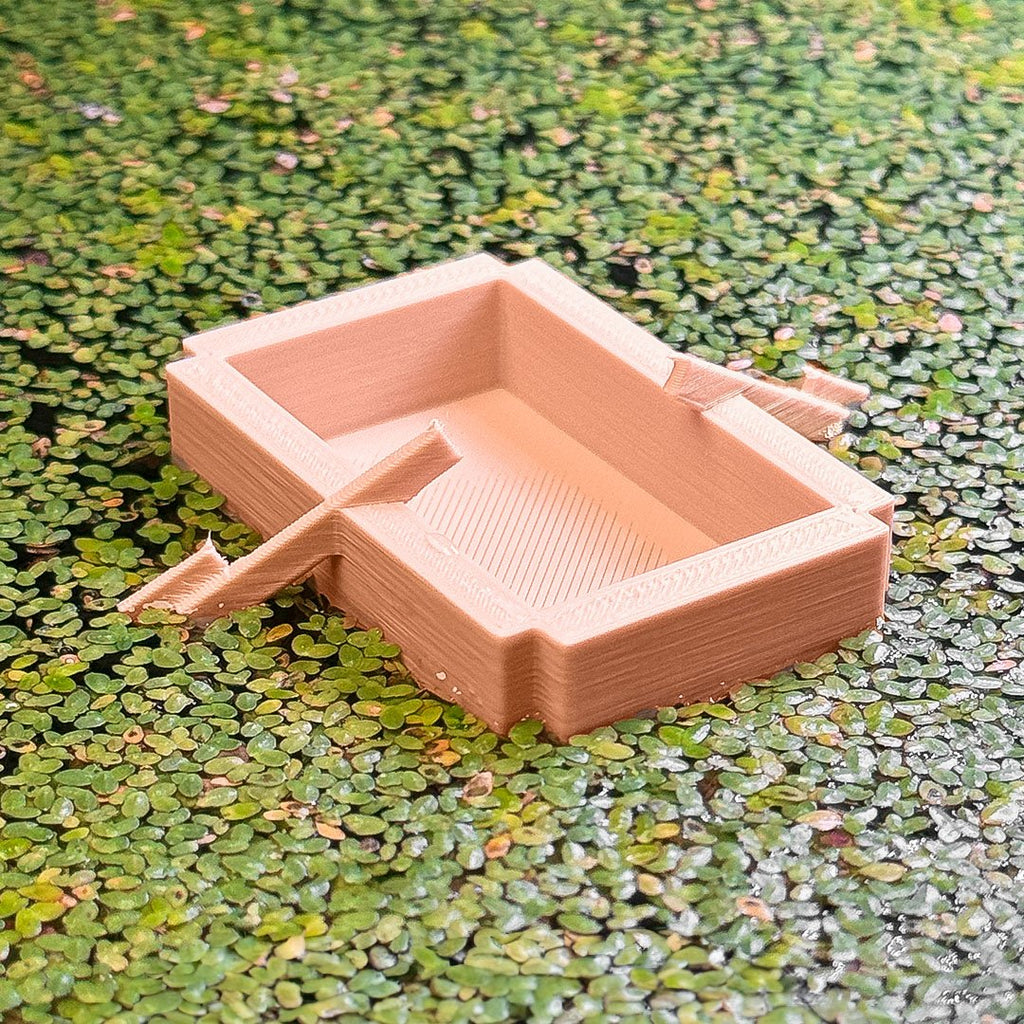 Wooden Boat Mining Floating Tank Decor