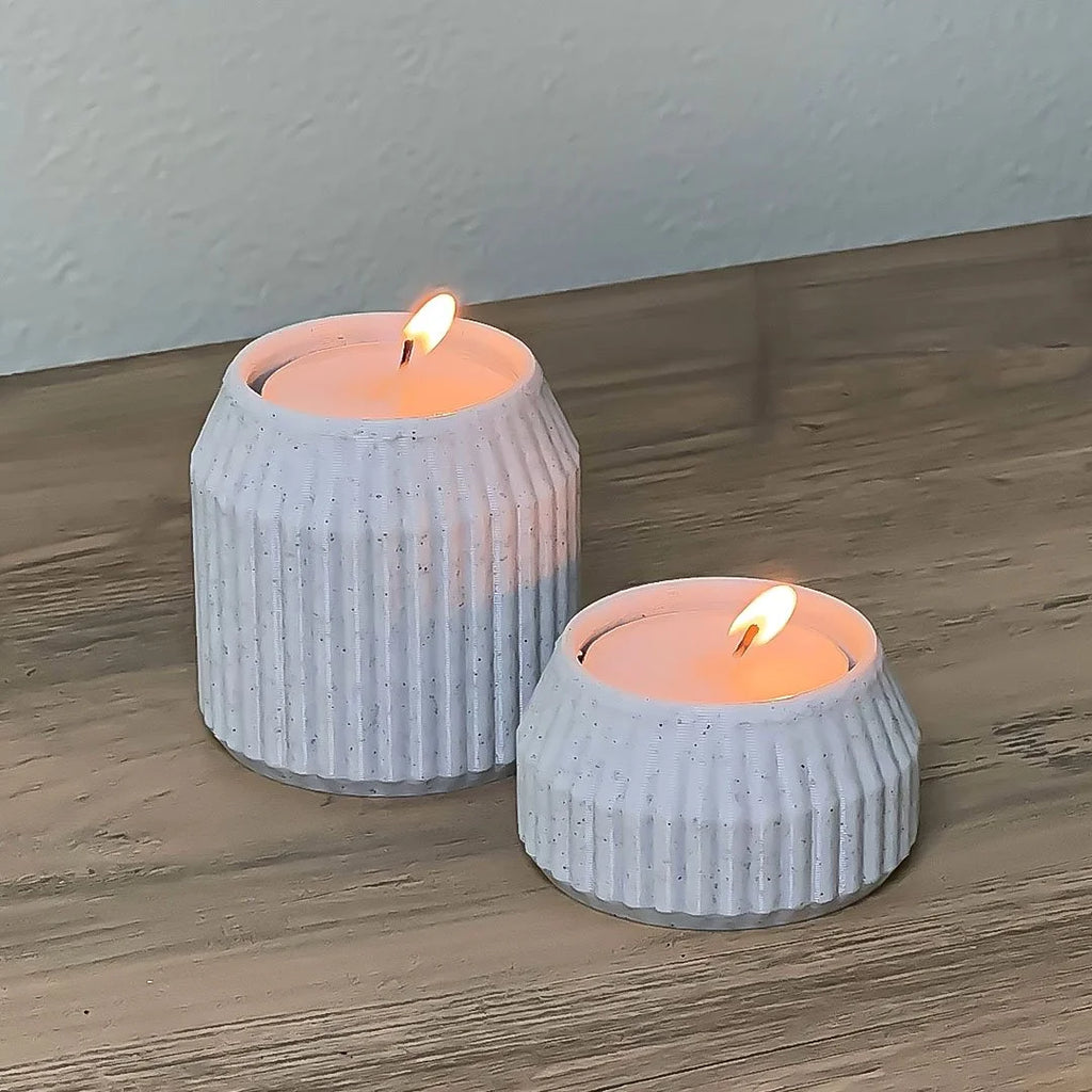 Minimalist Ribbed Tea Candle Holder