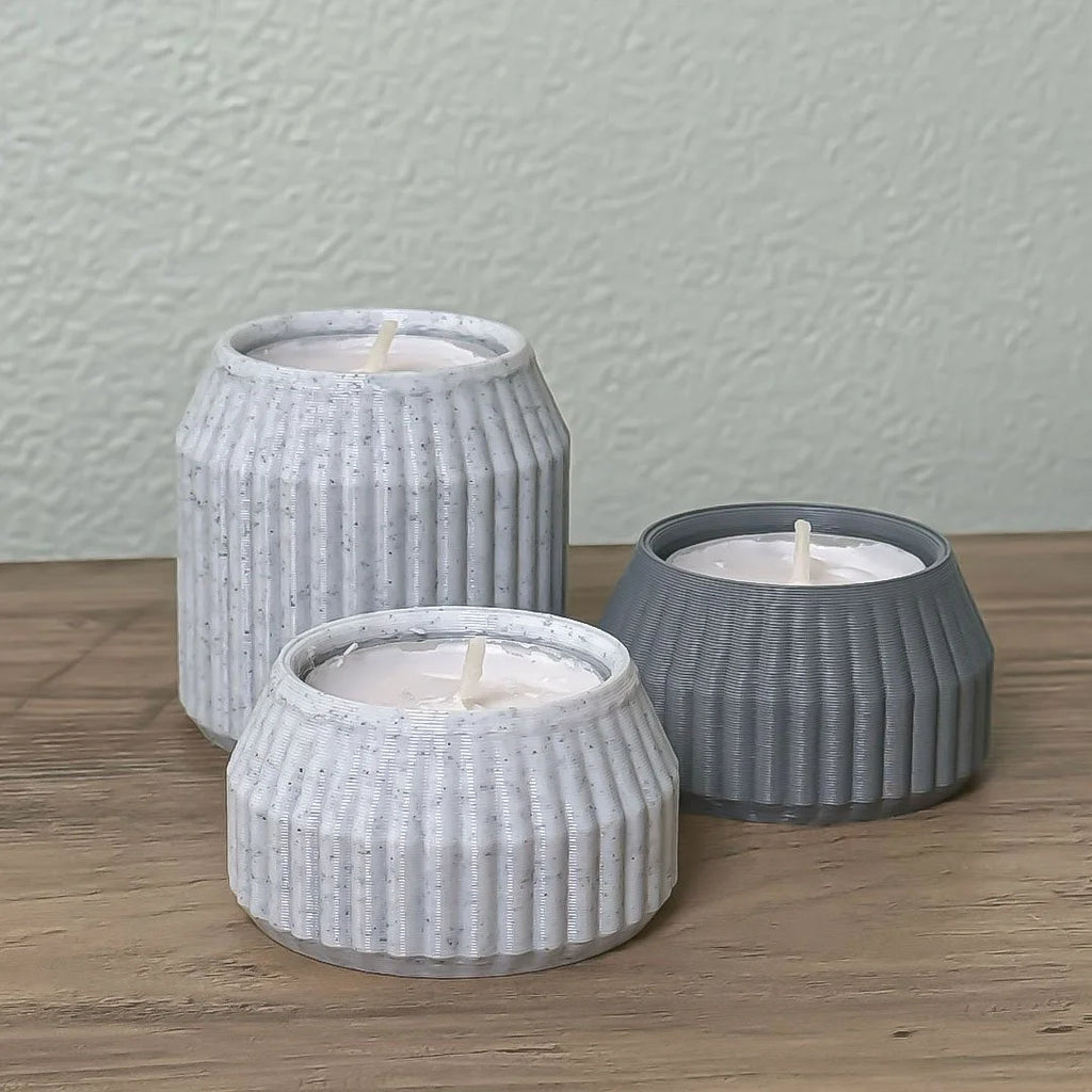 Minimalist Ribbed Tea Candle Holder