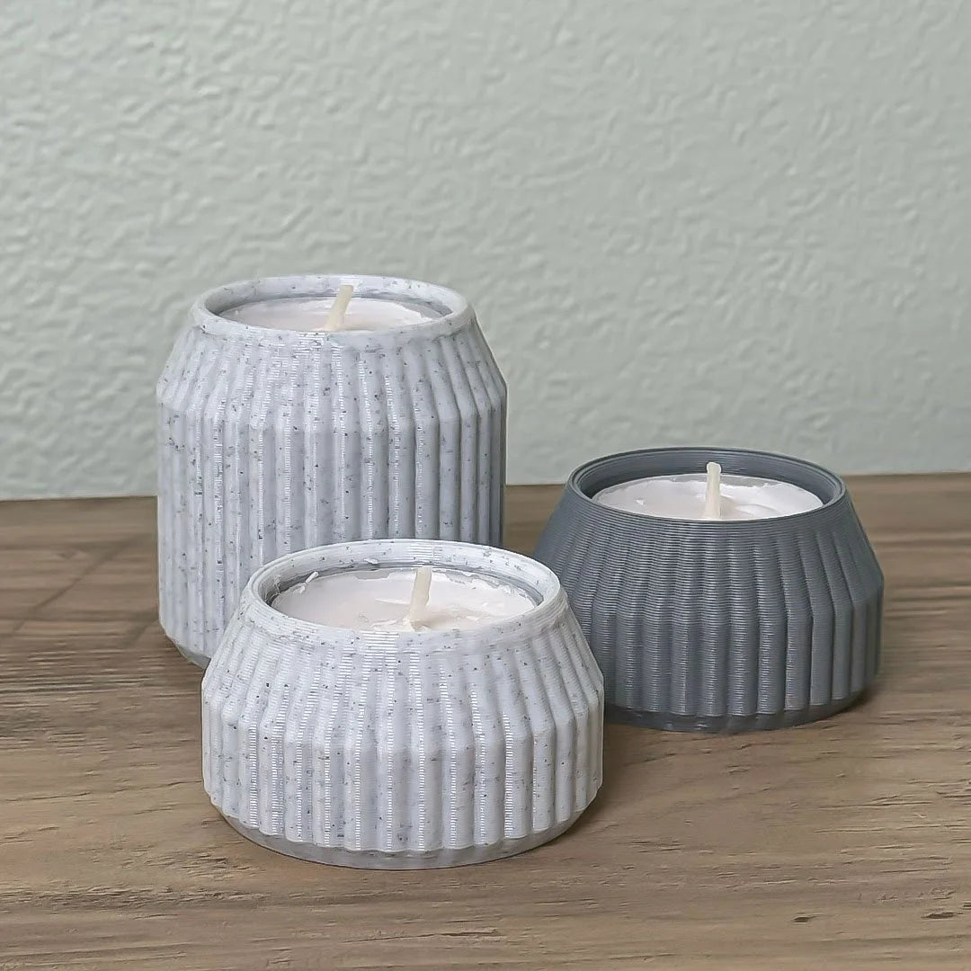 Minimalist Ribbed Tea Candle Holder