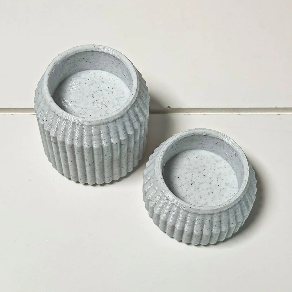Minimalist Ribbed Tea Candle Holder