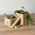 Mediterranean Arched Villa Stairs Planter with Drainage